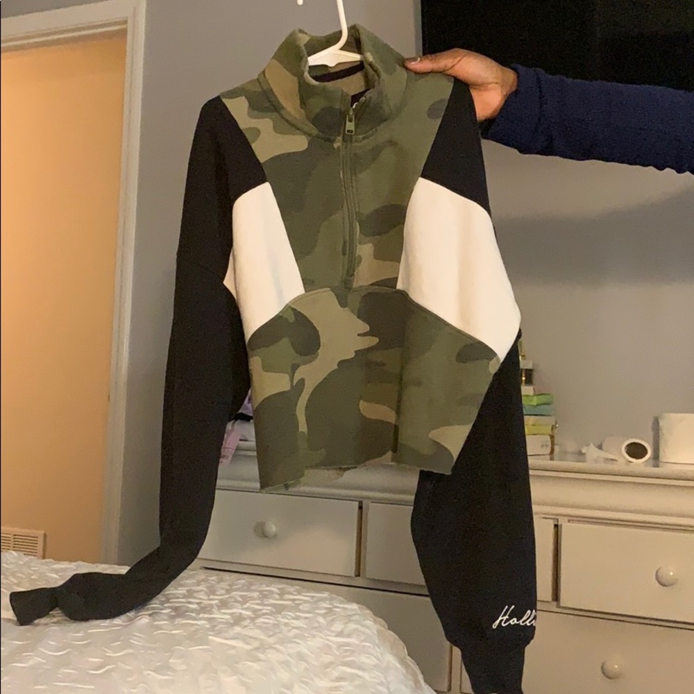 a cropped sweatshirt